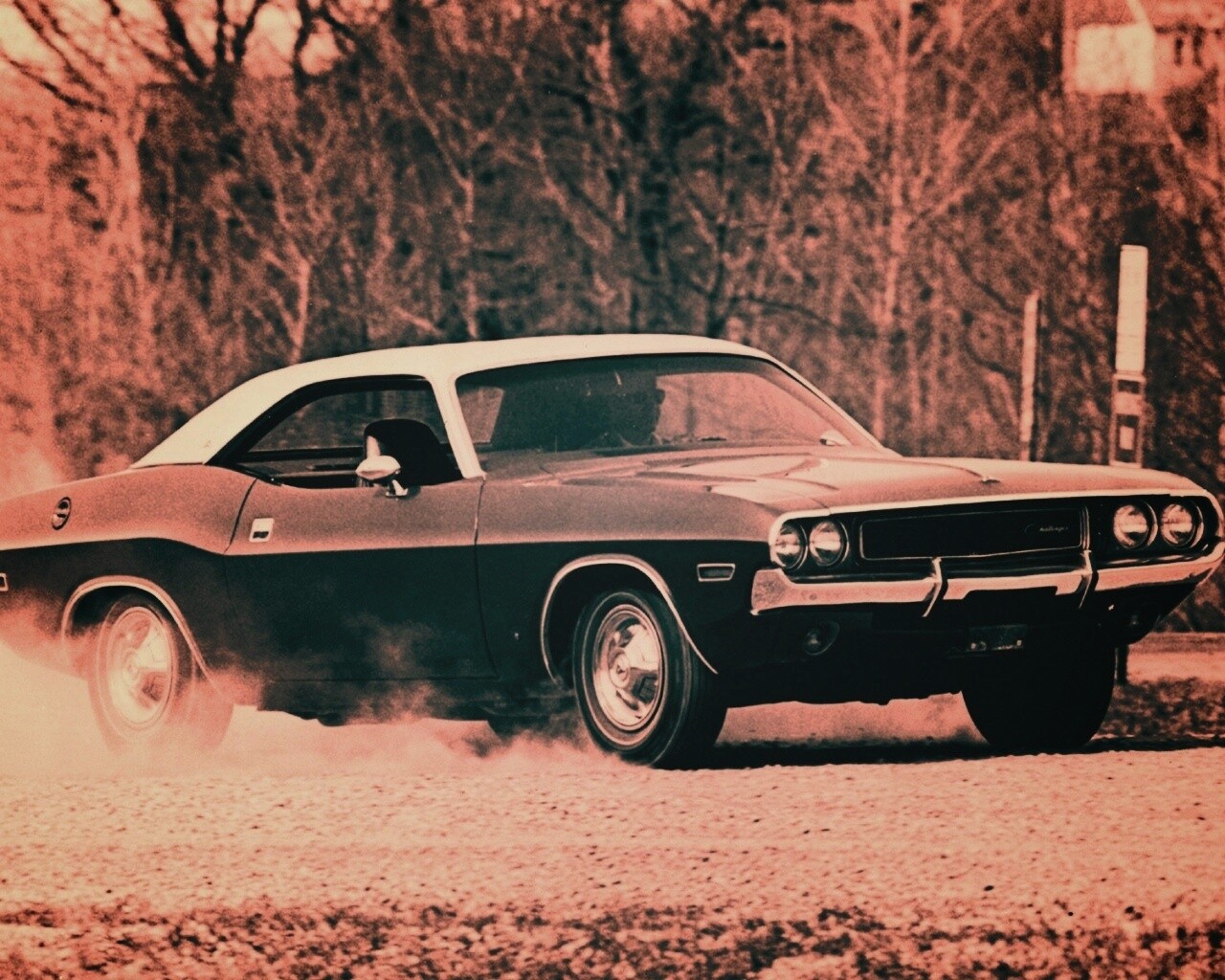 Черно-белое фото Dodge обои