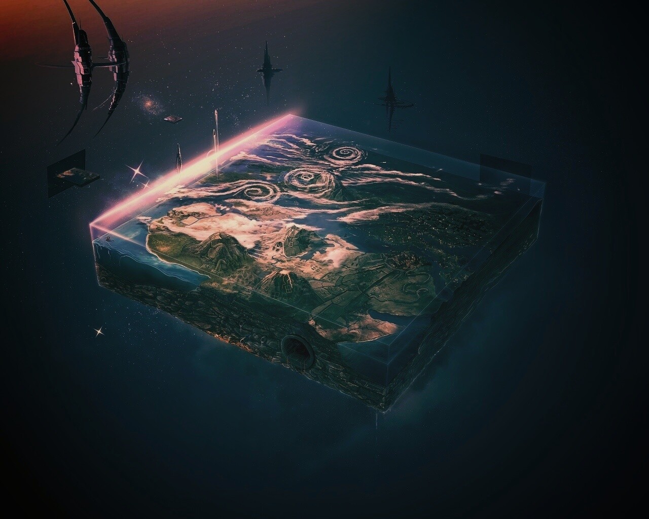 Плоский мир из Homeworld обои