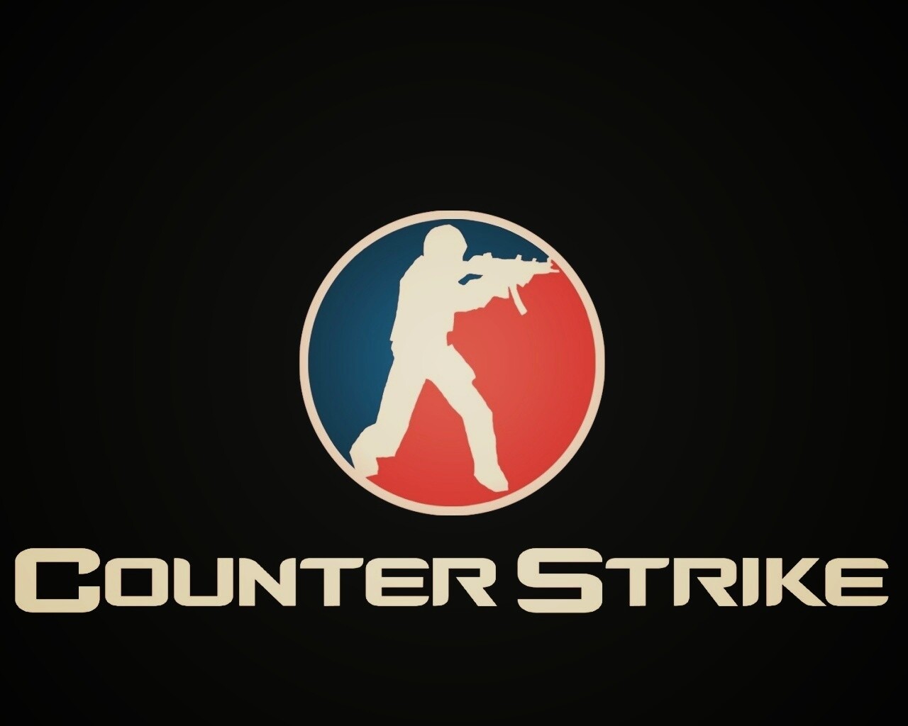 Логотип Counter Strike на черном фоне обои