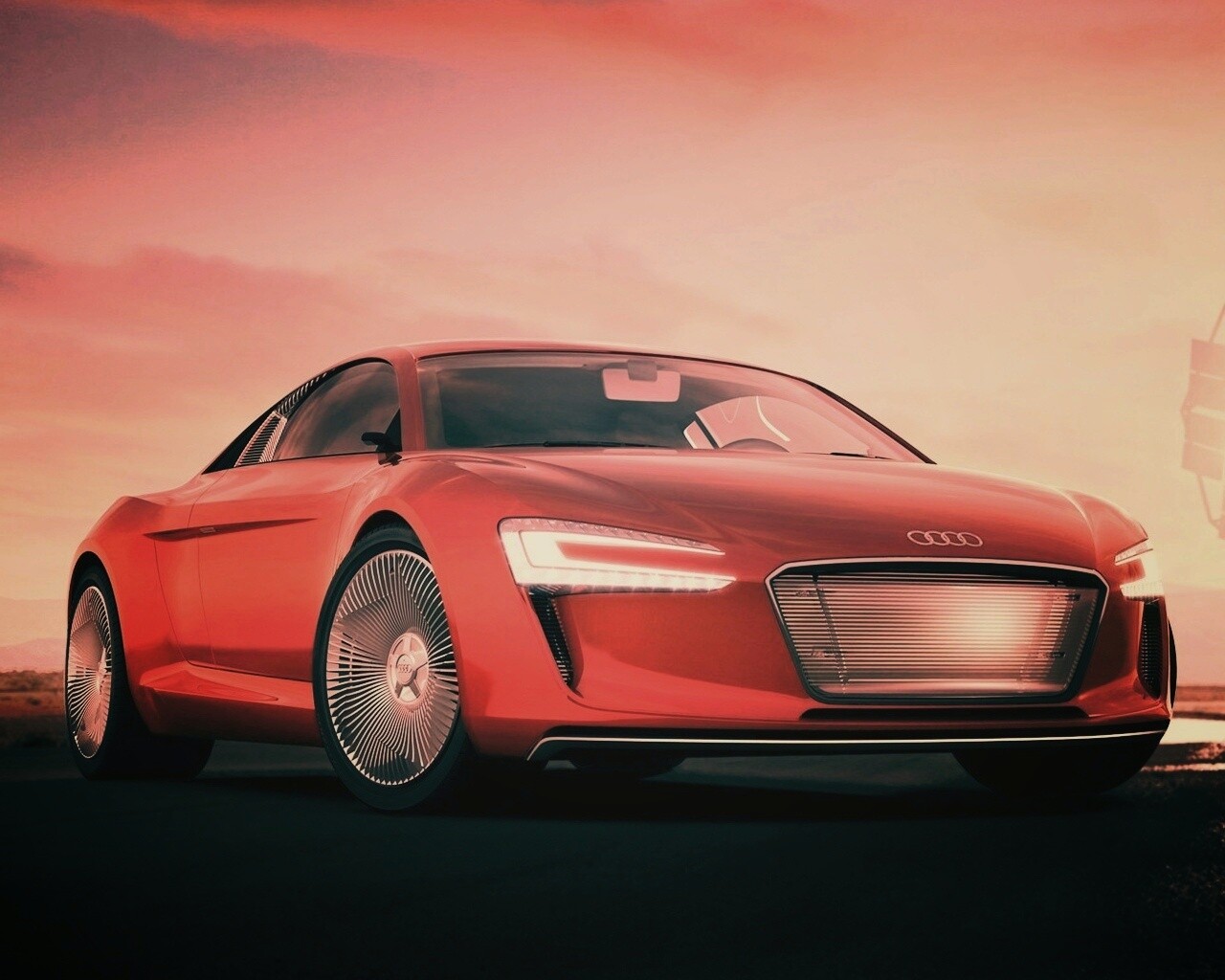 Красный автомобиль Audi обои