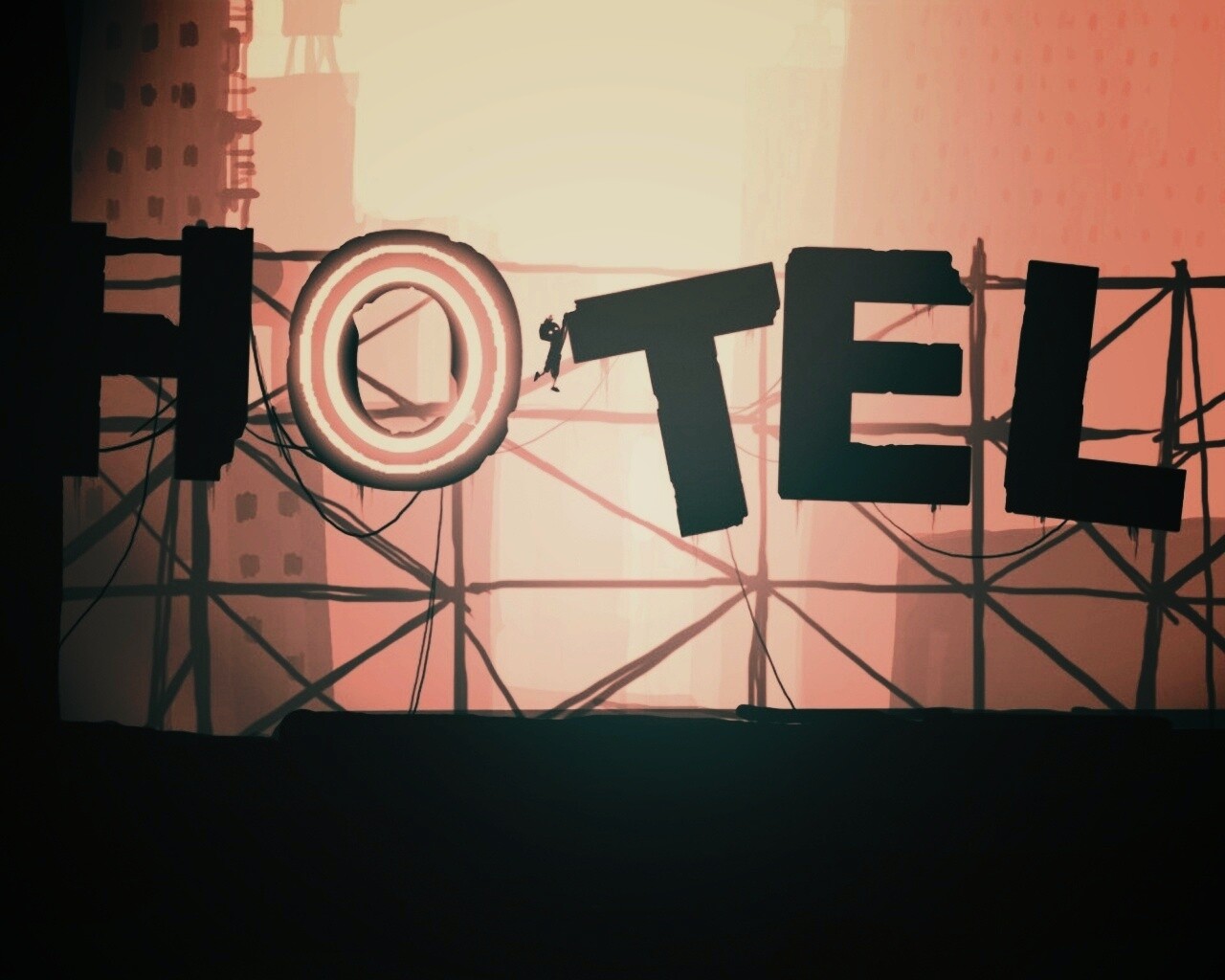 Мальчик из Limbo на вывеске "Hotel" обои