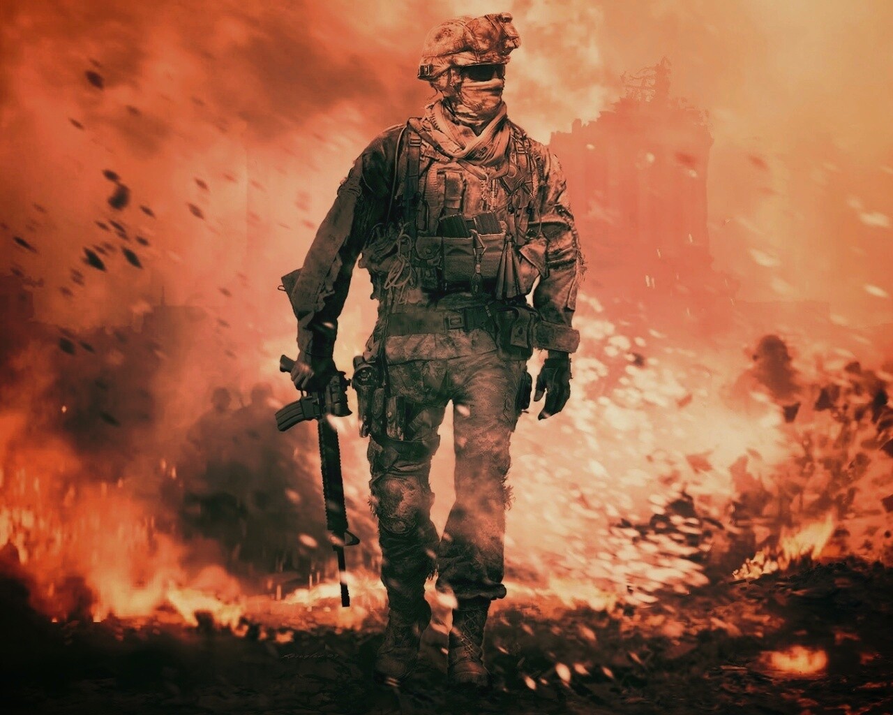 Солдат из modern warfare 2 обои