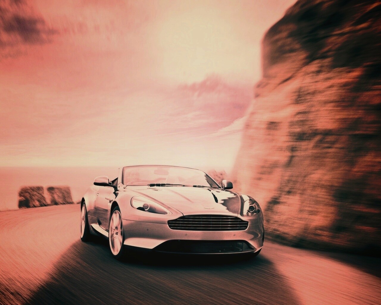 Aston Martin на повороте обои