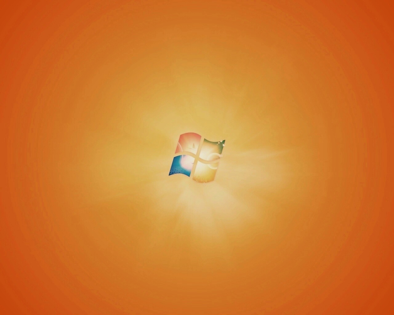 Яркий желтый логотип Windows 7 обои