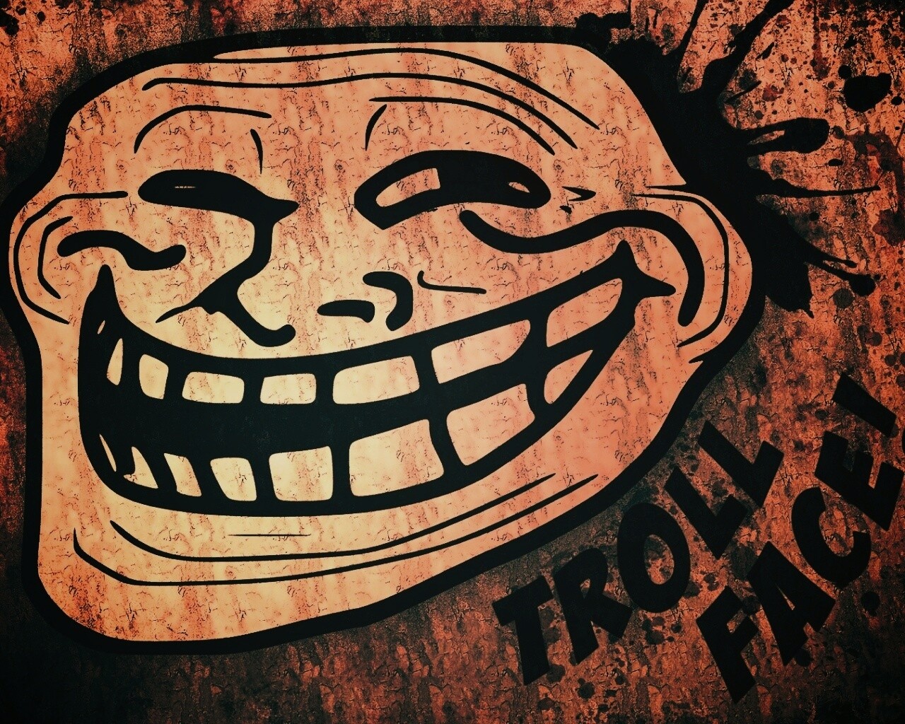 Trollface в стиле гранж обои