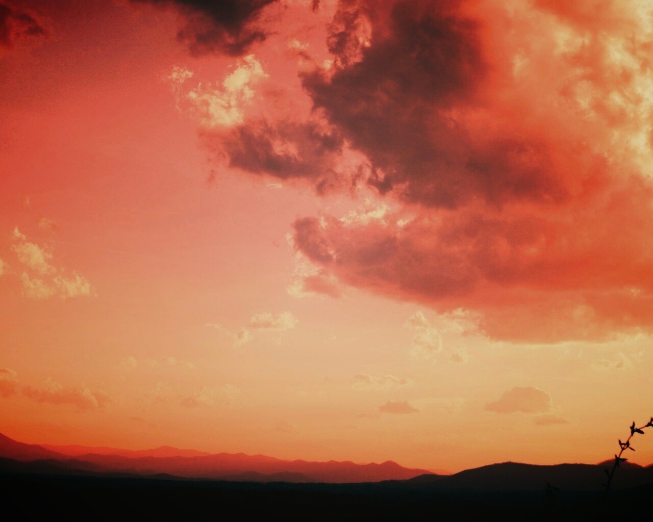 Горный закат обои