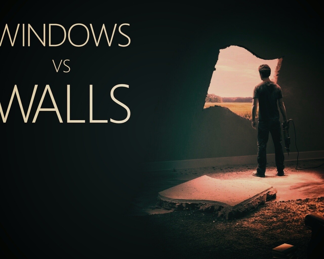 Windows против стен обои