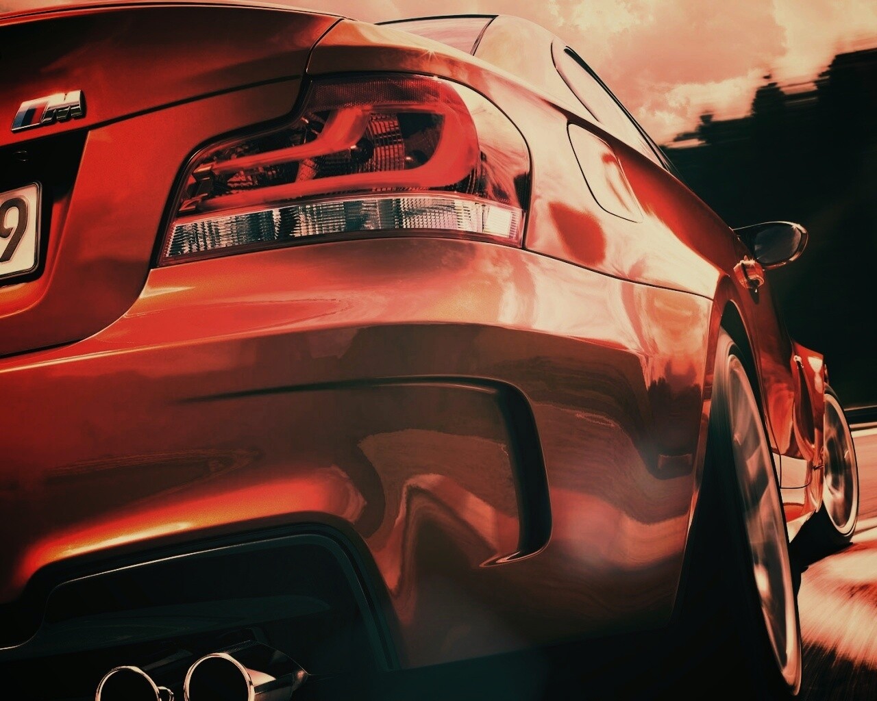 BMW входит в поворот на треке обои