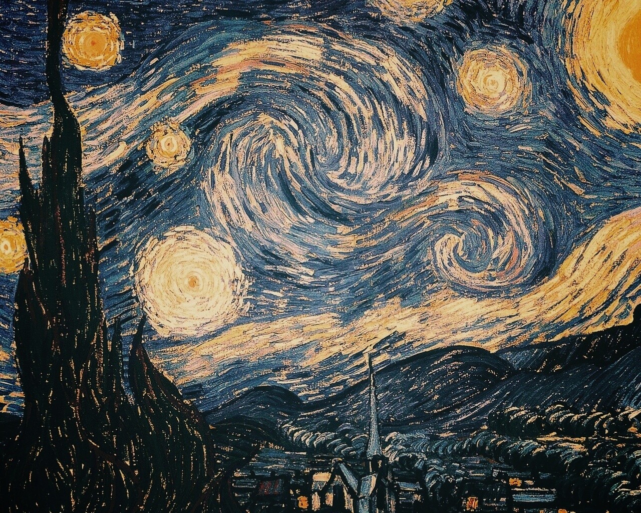 Рисунок города маслом обои
