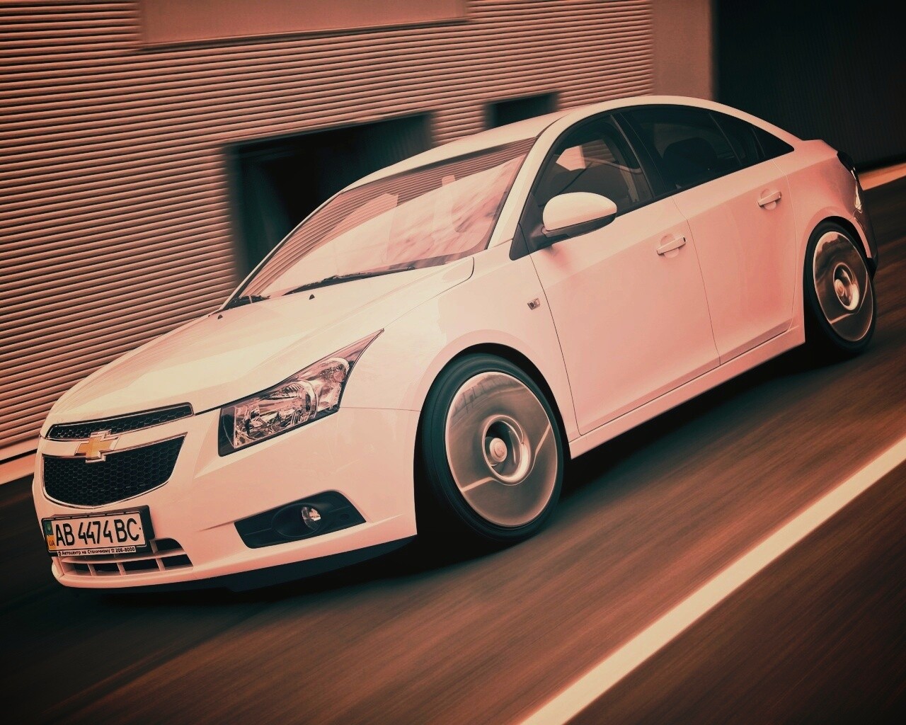 Chevrolet Круз белый седан обои