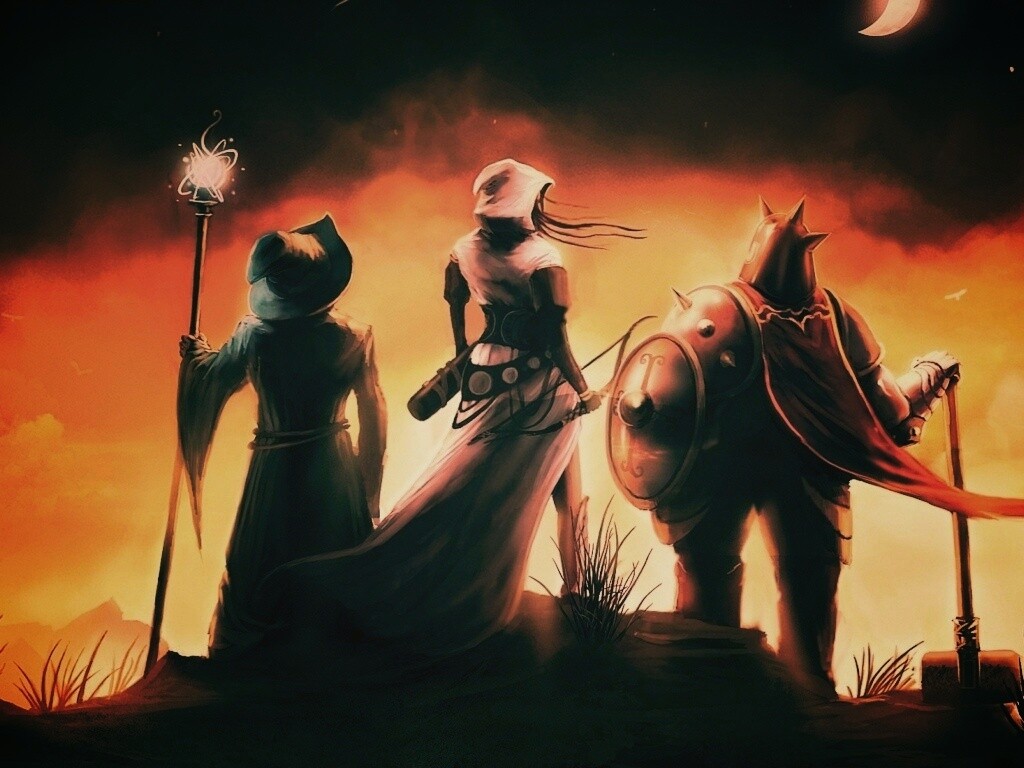 Воин, лучник и маг обои