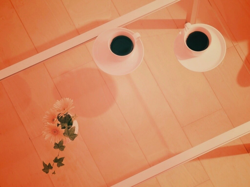 Кофе и цветы обои