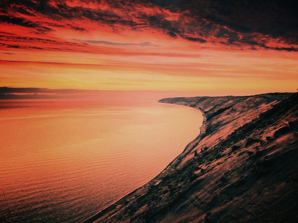 Море на закате обои