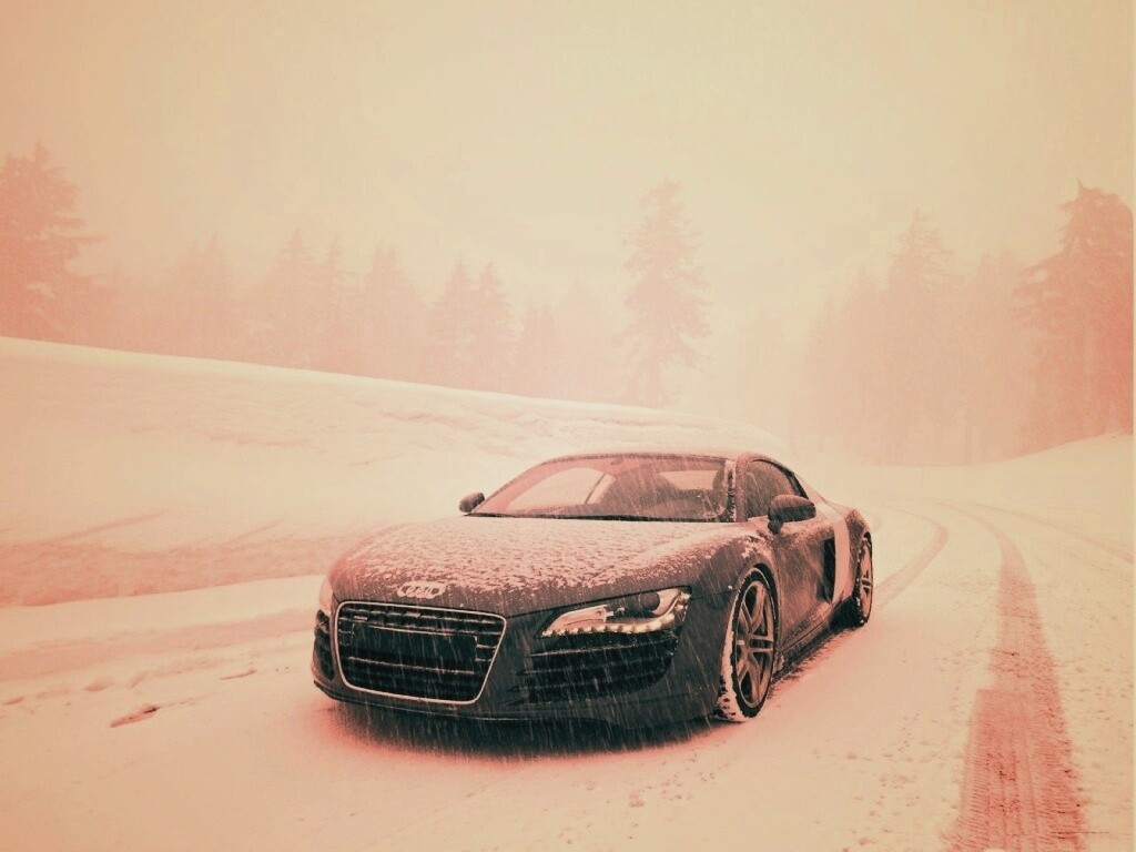 Audi R8 зимой обои