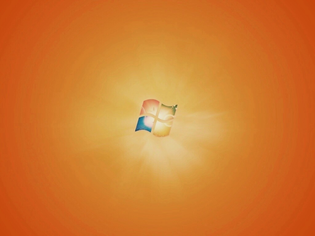 Яркий желтый логотип Windows 7 обои