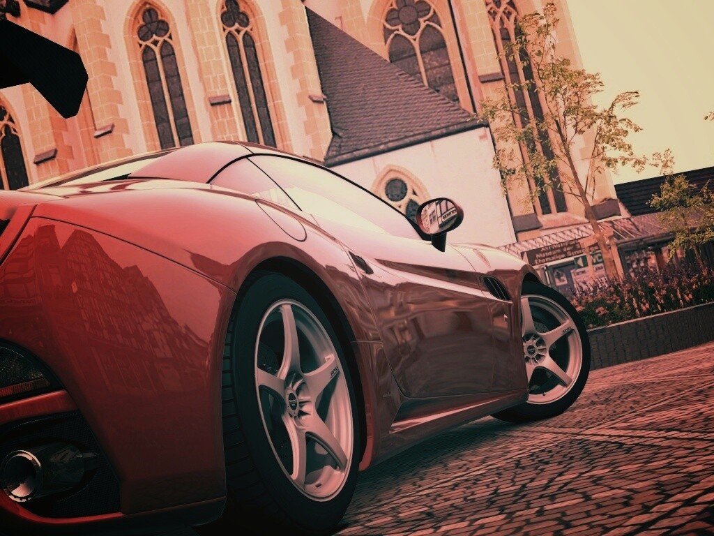 Ferrari на мостовой обои