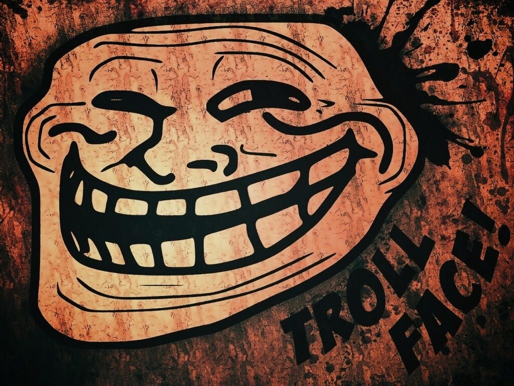 Trollface в стиле гранж обои