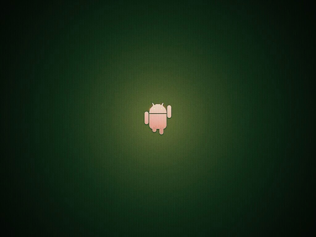 Логотип Android на зеленом фоне обои