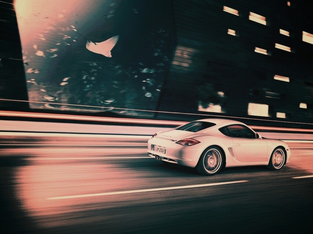 Porsche на трассе обои