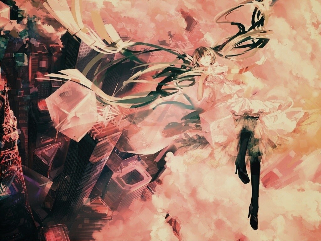 Hatsune Miku в небе обои