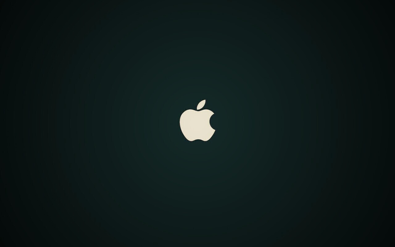 Логотип Apple на черном фоне обои
