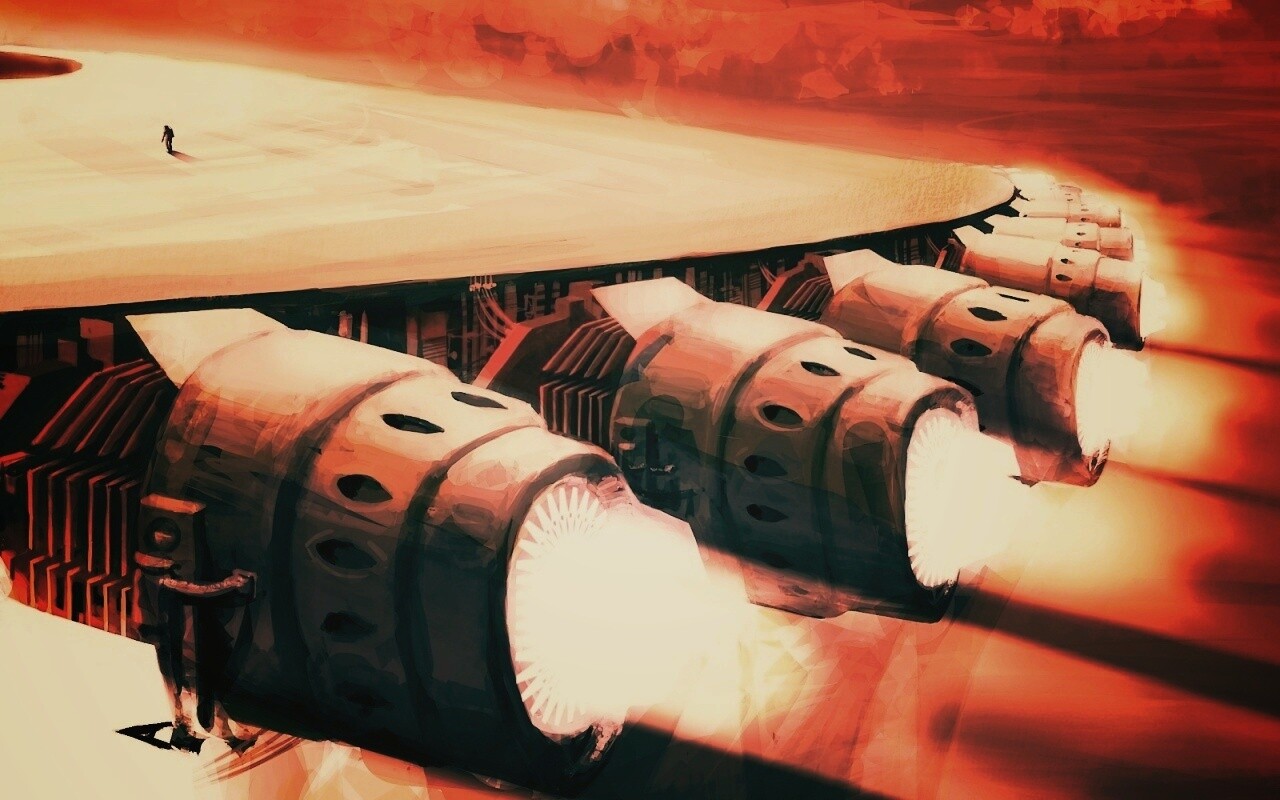 Разгон космического корабля обои