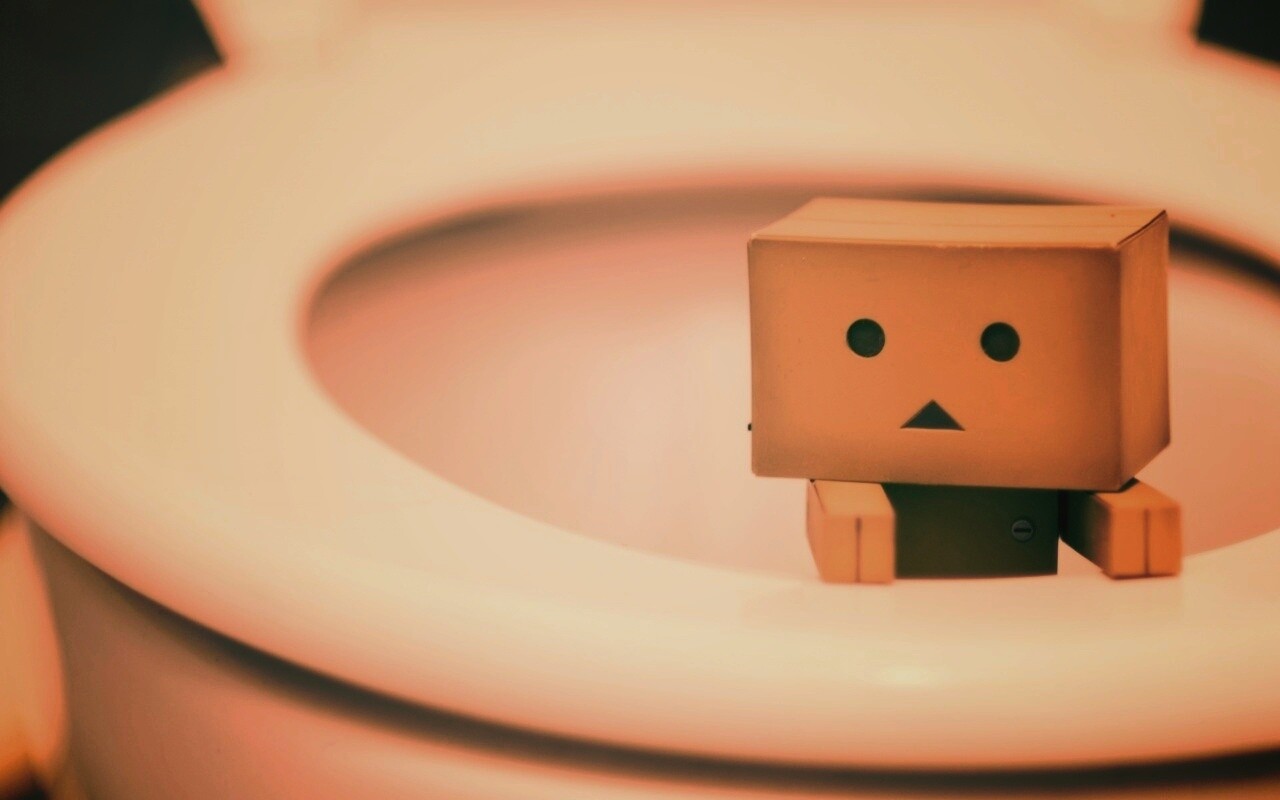 Danbo в унитазе обои