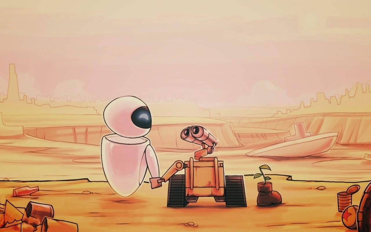 WALL-E и Ева обои