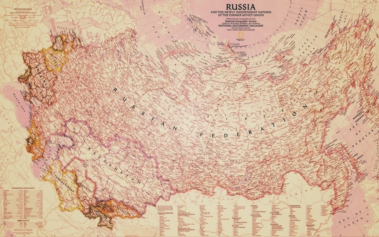 Карта России обои