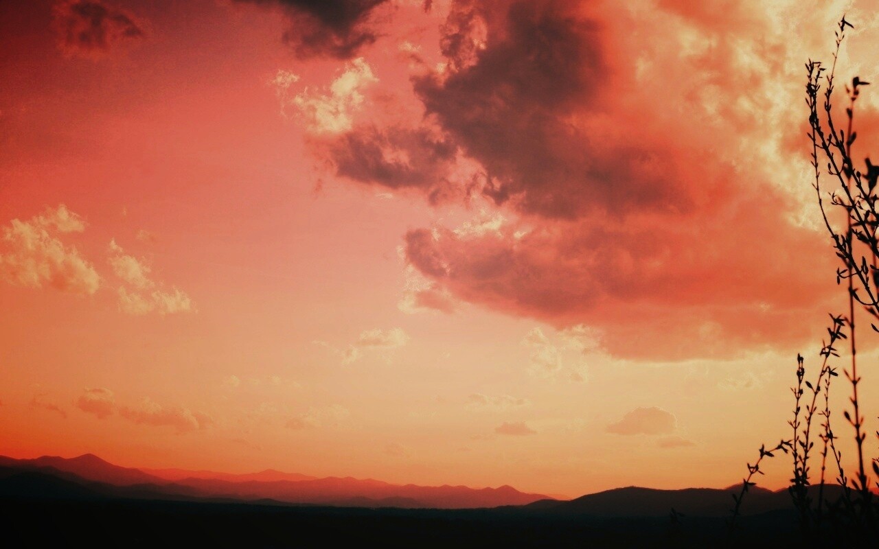 Горный закат обои