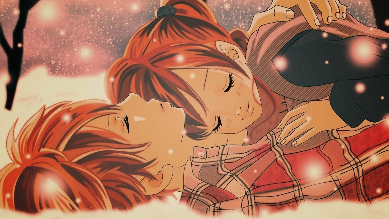 Двое на снегу из Bokura Ga Ita обои