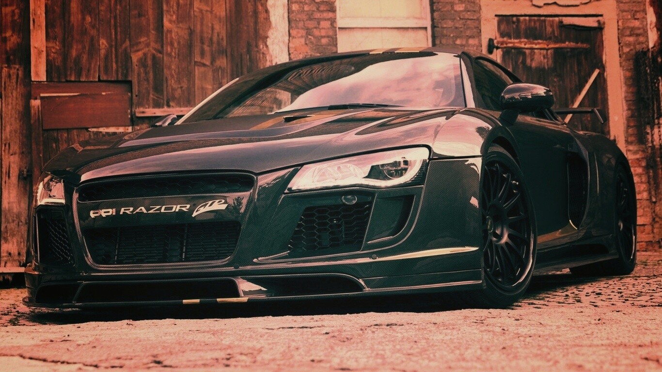 Черная Audi R8 обои