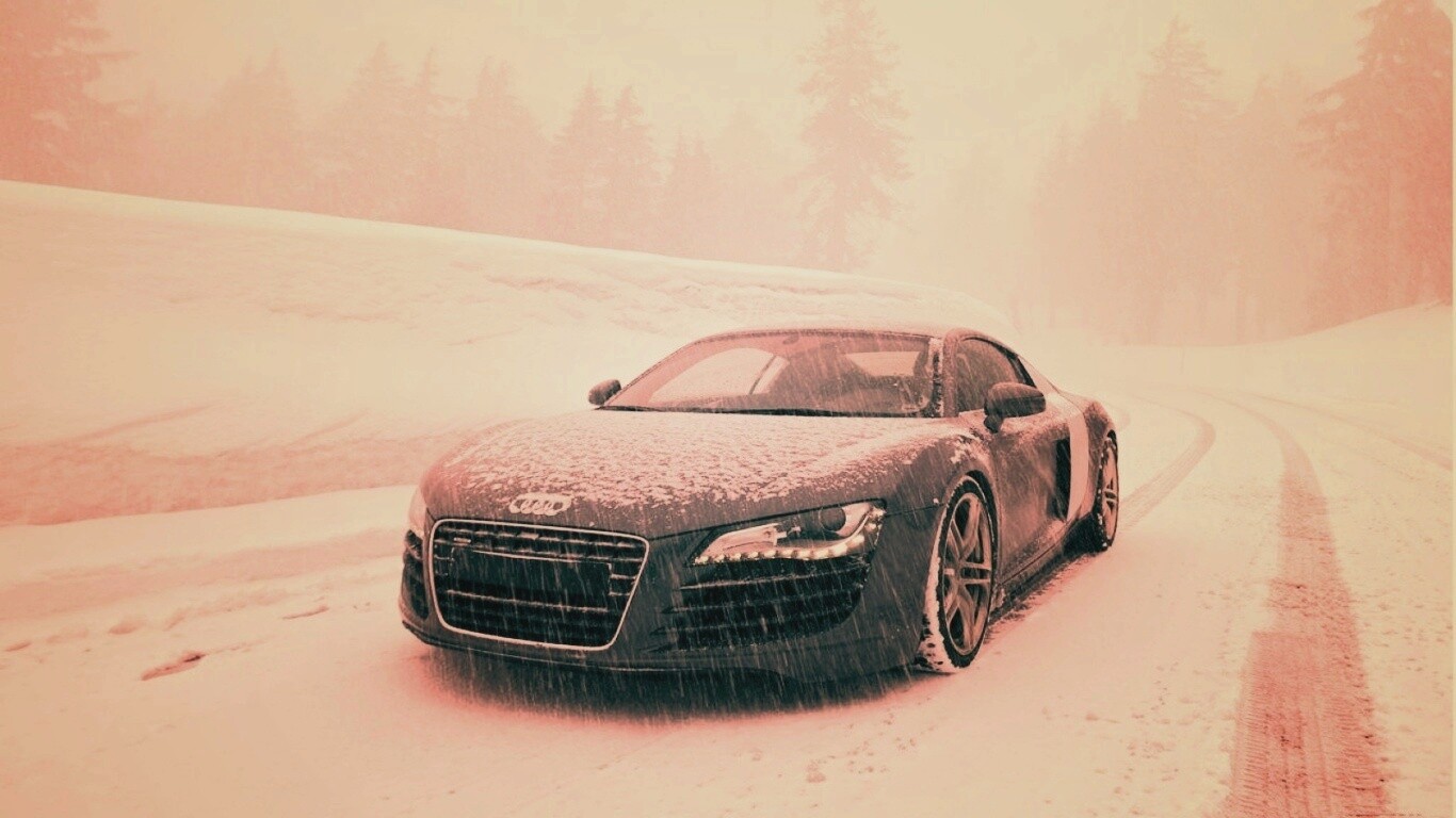 Audi R8 зимой обои