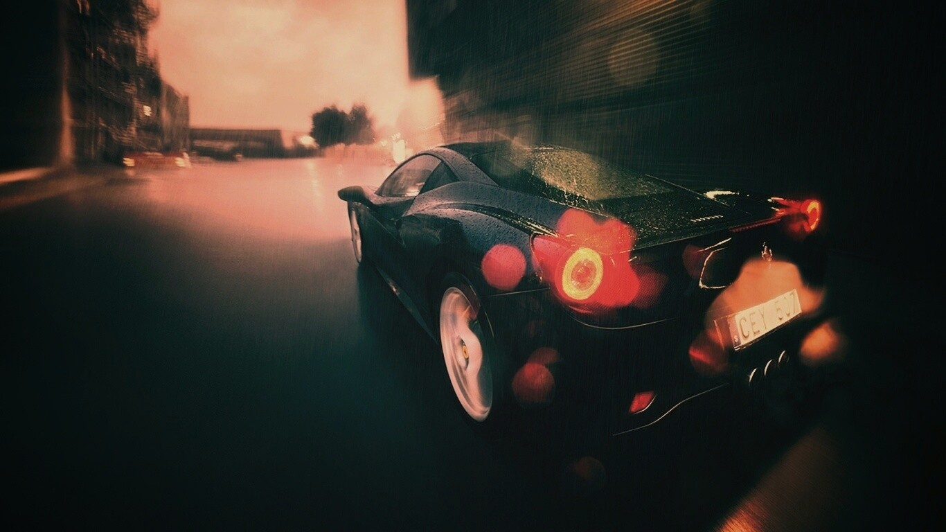 Ferrari под дождем обои