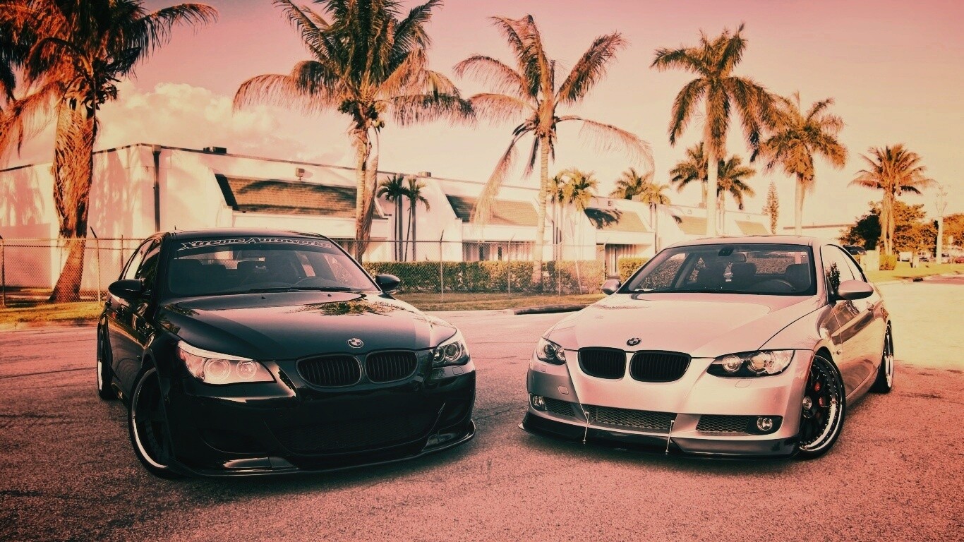 Чёрный и серебристый BMW обои