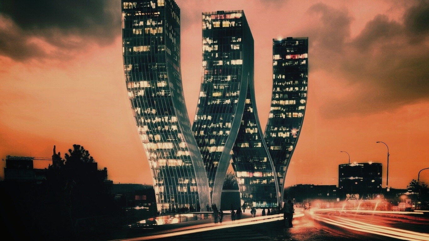 Здание в форме буквы W обои