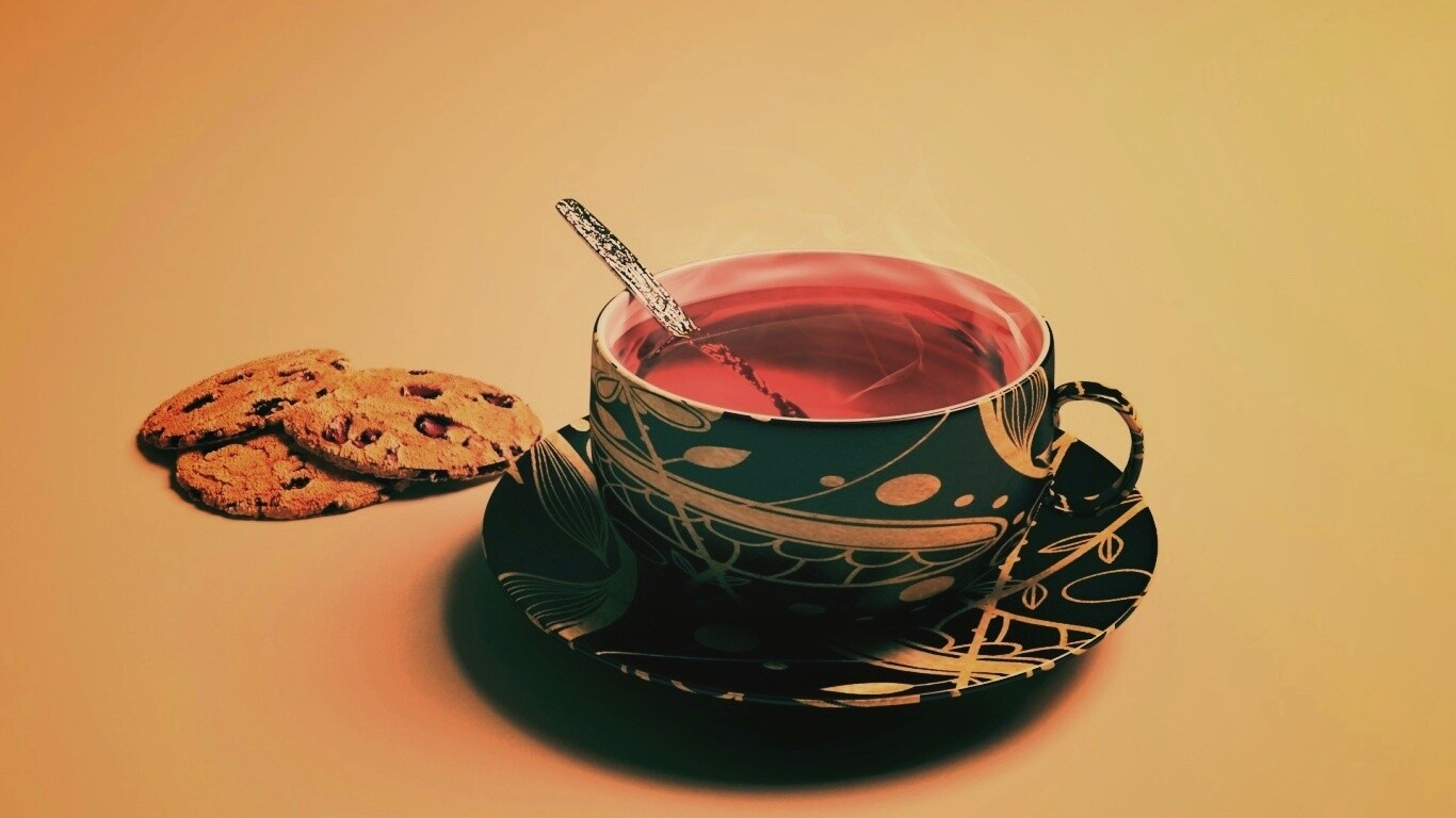 Чаек с печеньками обои