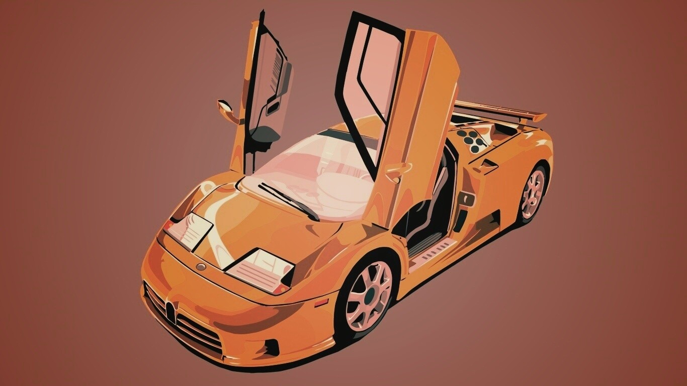 Bugatti EB 110 в векторе обои