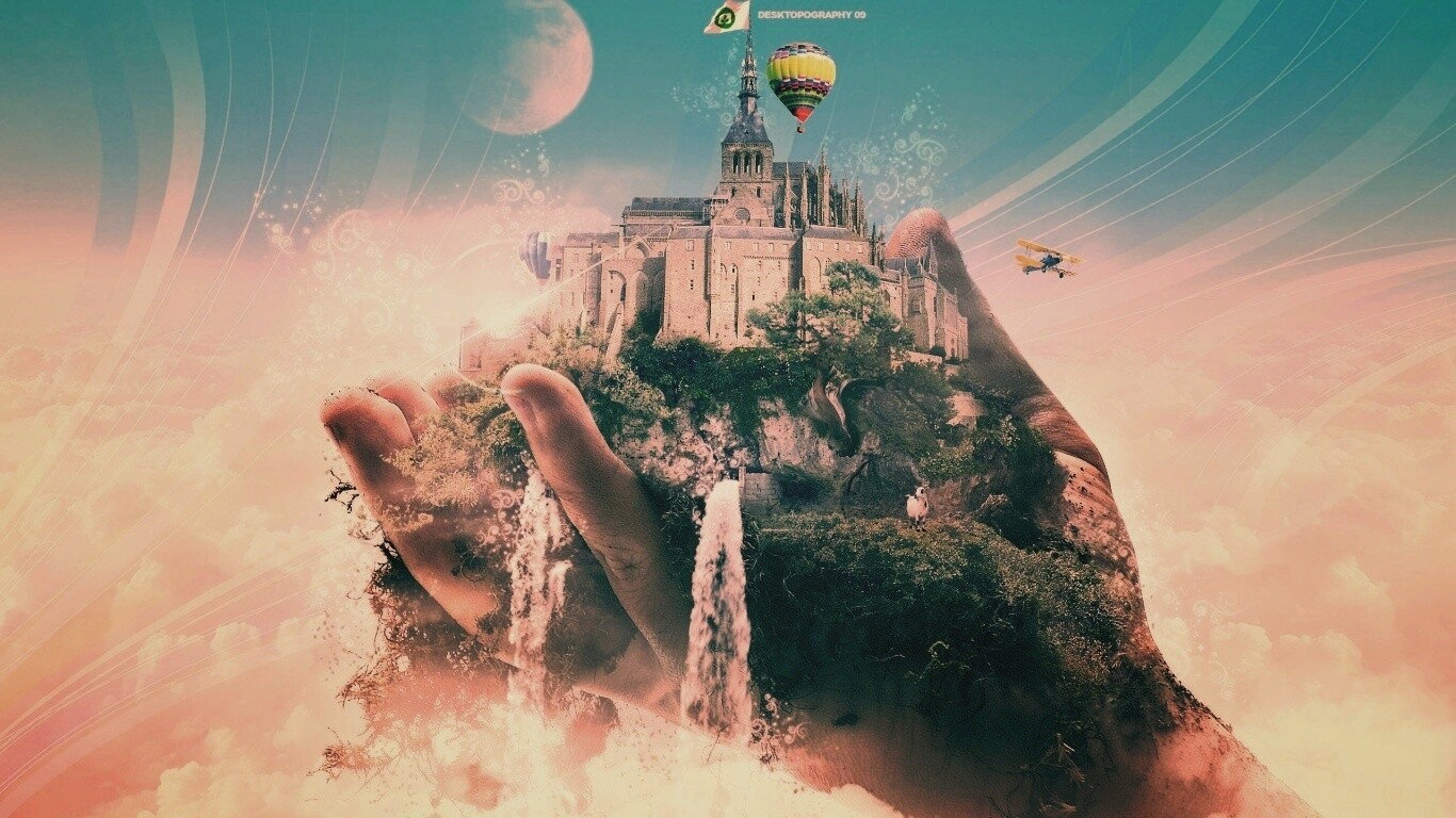 Замок в руке обои