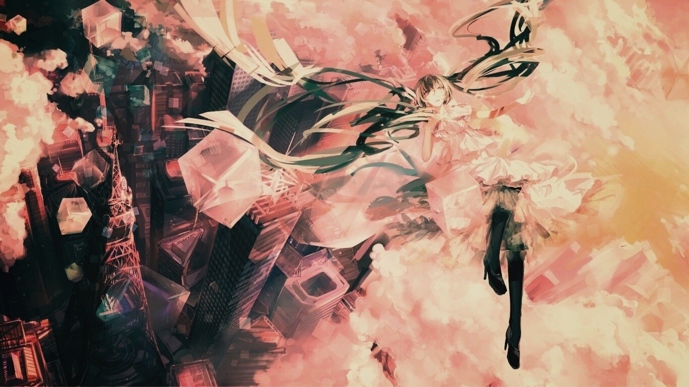 Hatsune Miku в небе обои
