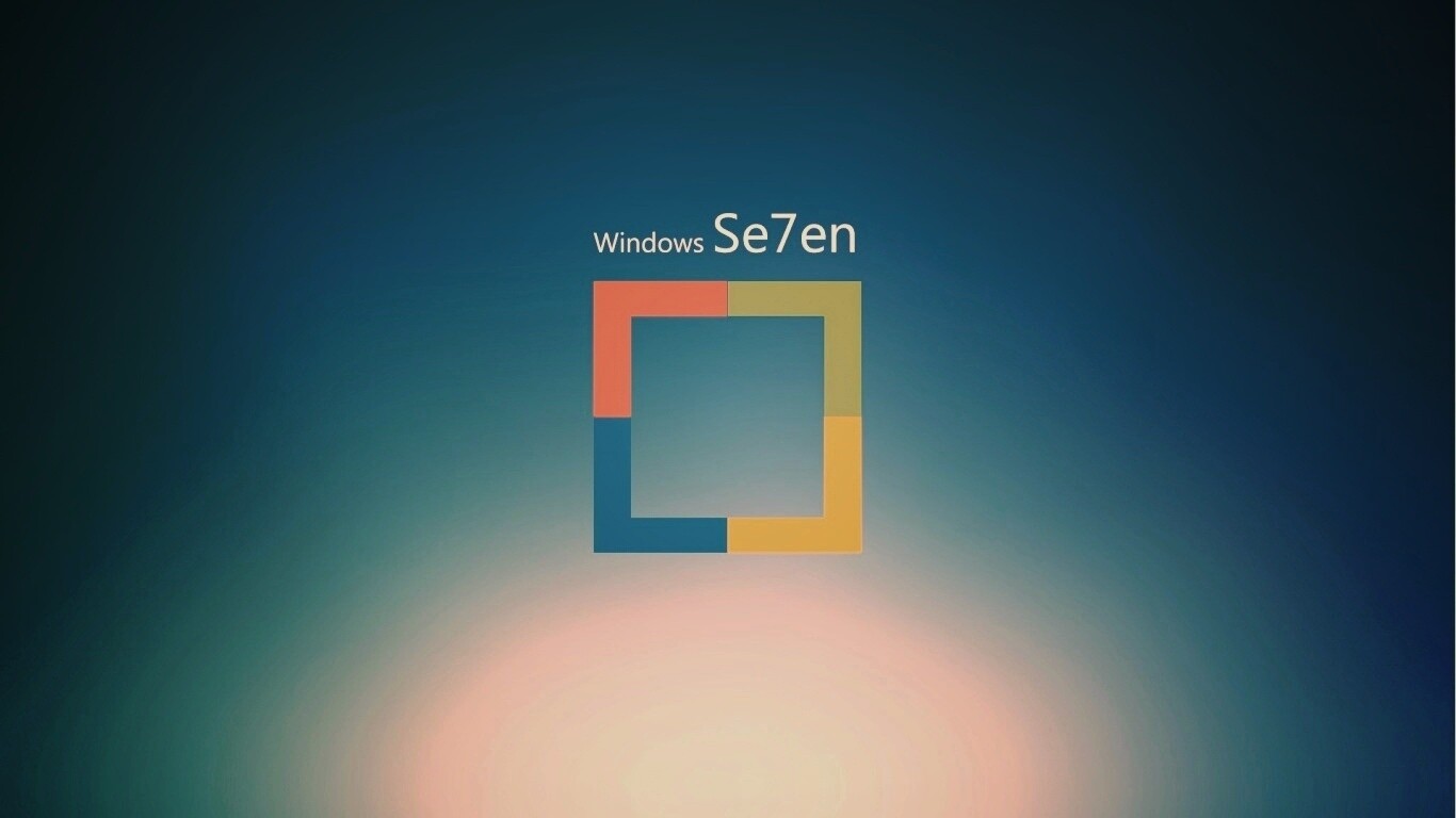 Квадратное лого Windows Seven обои