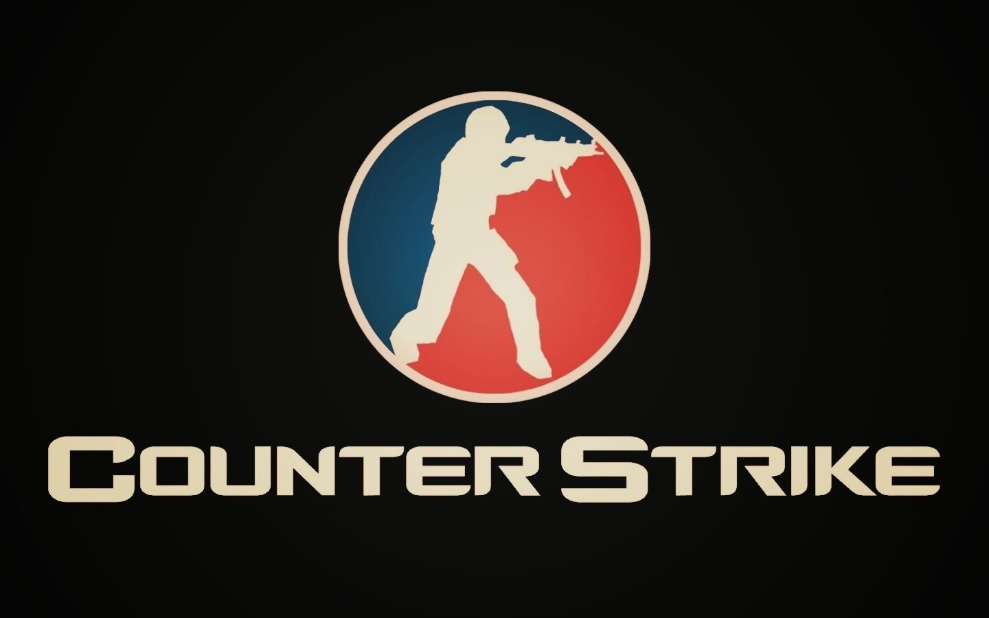 Логотип Counter Strike на черном фоне обои