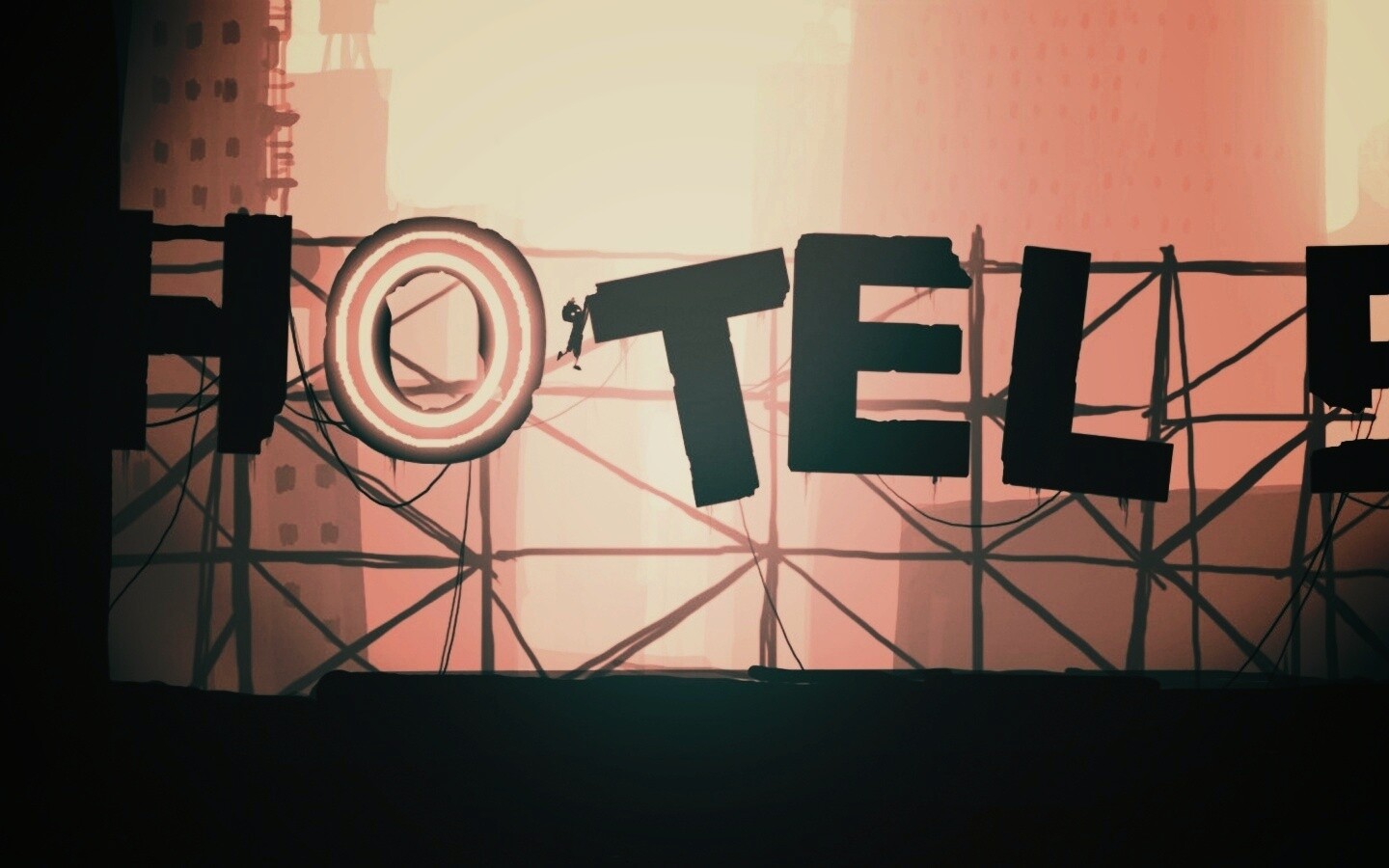 Мальчик из Limbo на вывеске "Hotel" обои