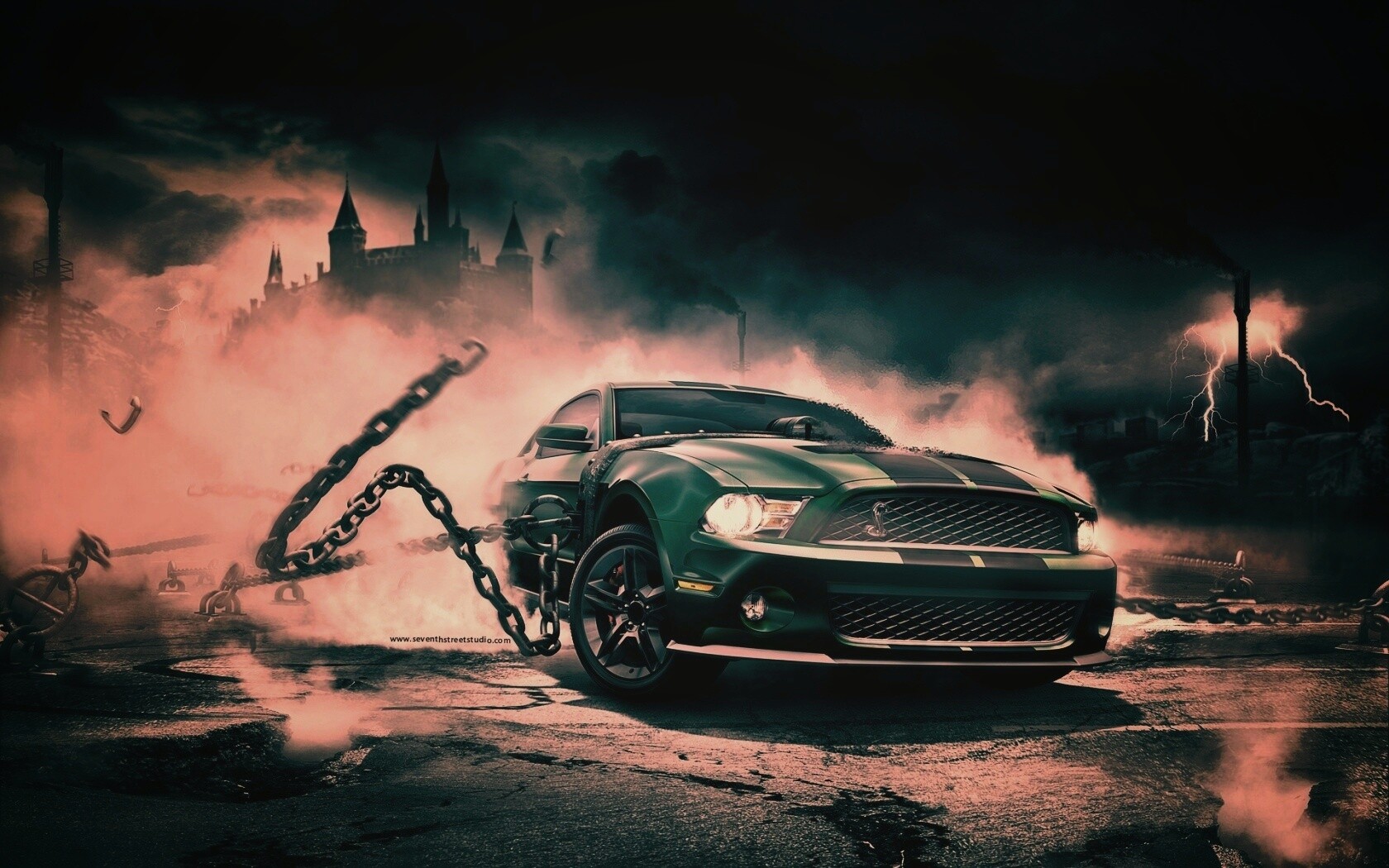 Ford Mustang рвёт цепи обои