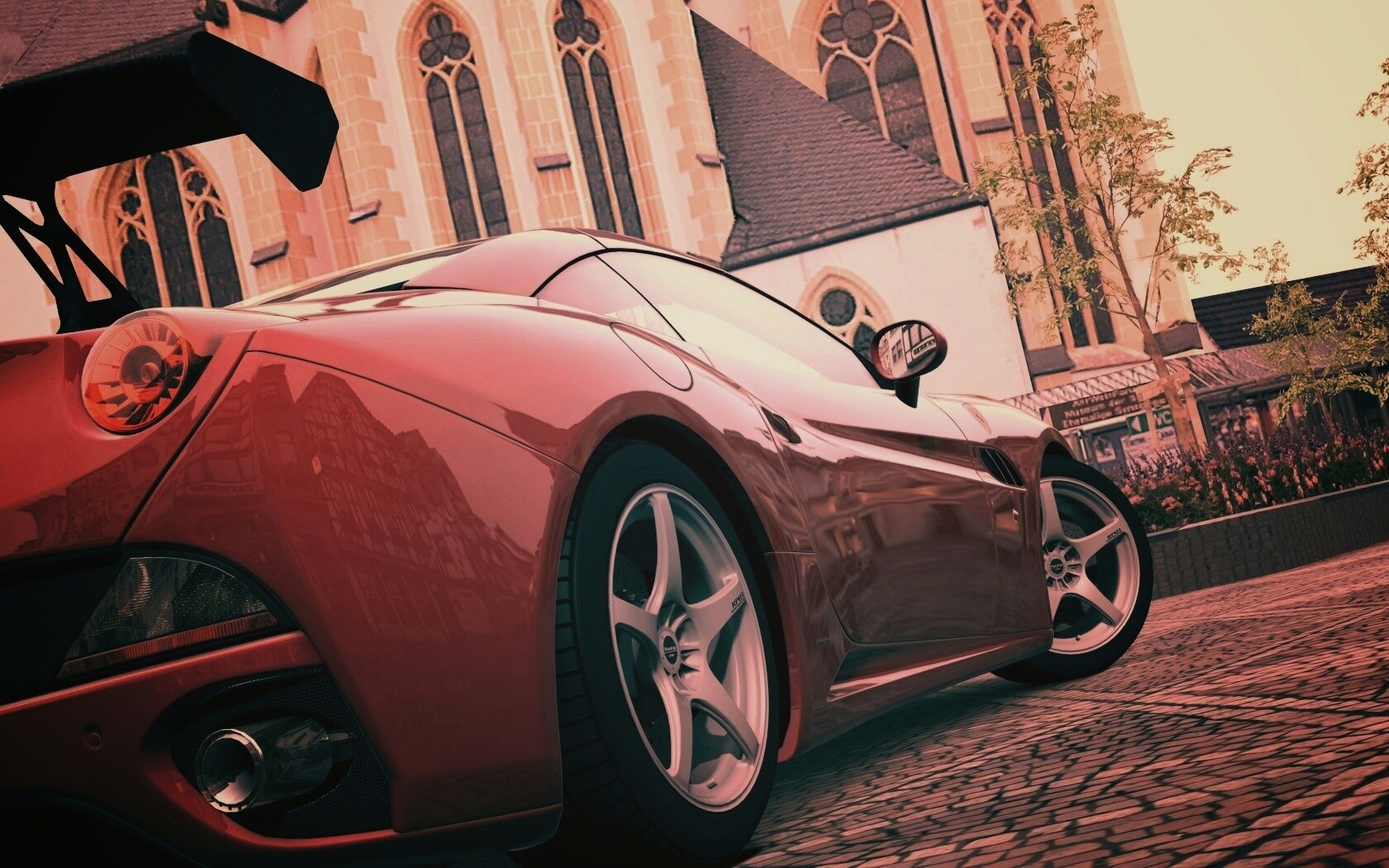 Ferrari на мостовой обои