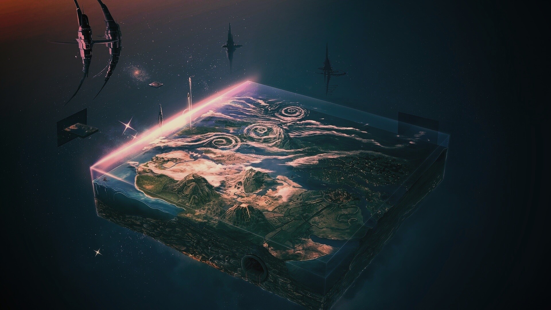 Плоский мир из Homeworld обои