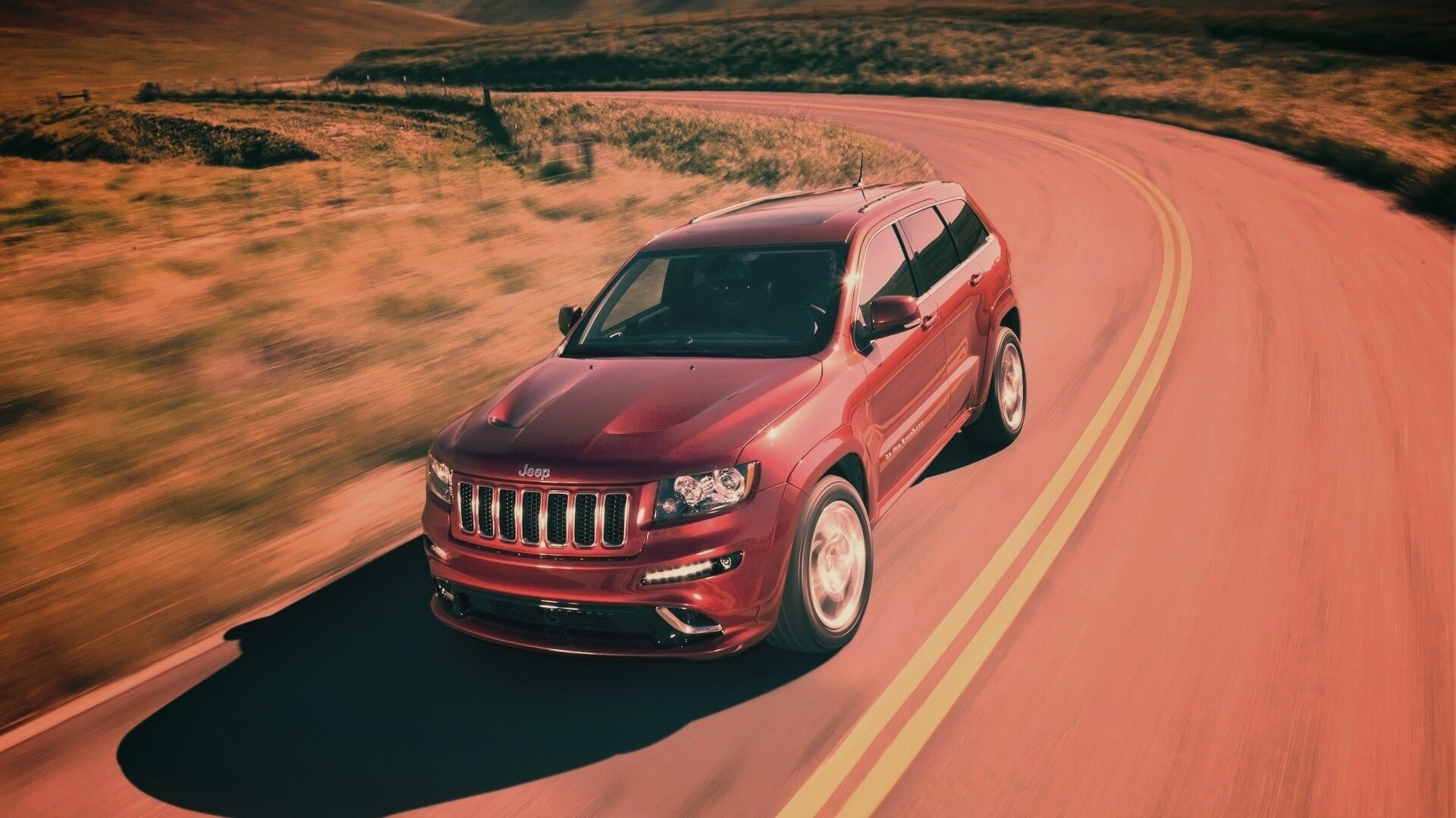Jeep на дороге обои