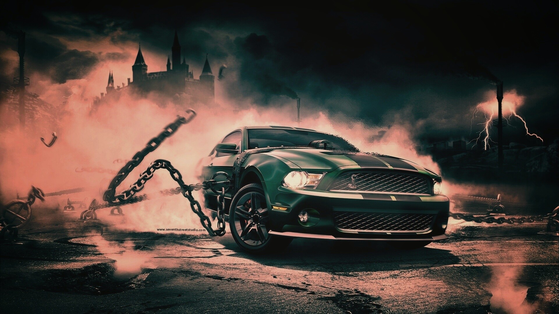 Ford Mustang рвёт цепи обои
