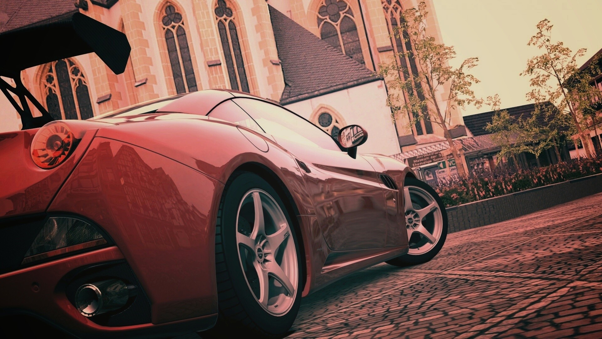 Ferrari на мостовой обои