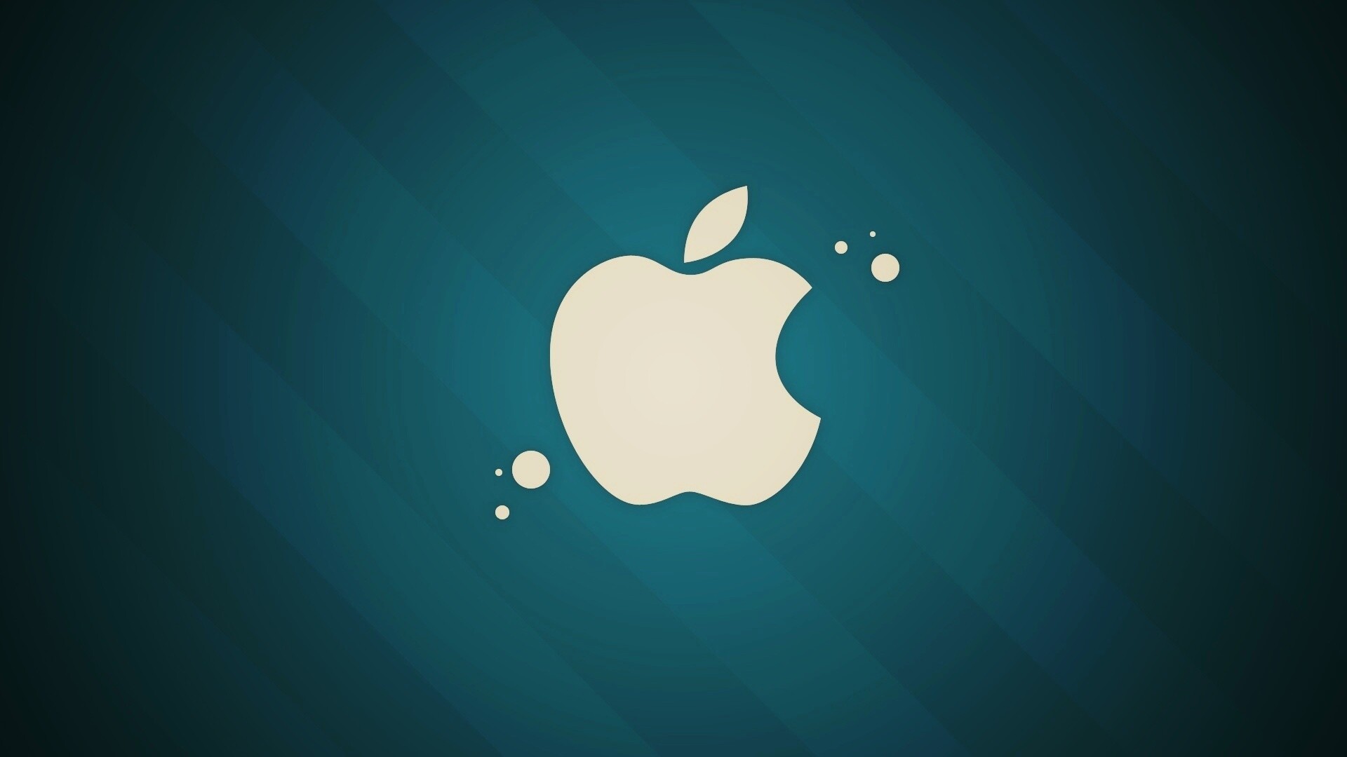 Логотип Apple на фоне голубых полос обои